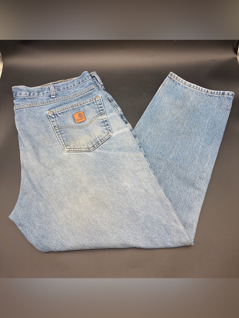 Carhartt Jeans Mens 44x32 Blue Denim Jeans Workwear Y2K Mexico Vintage Some Wear